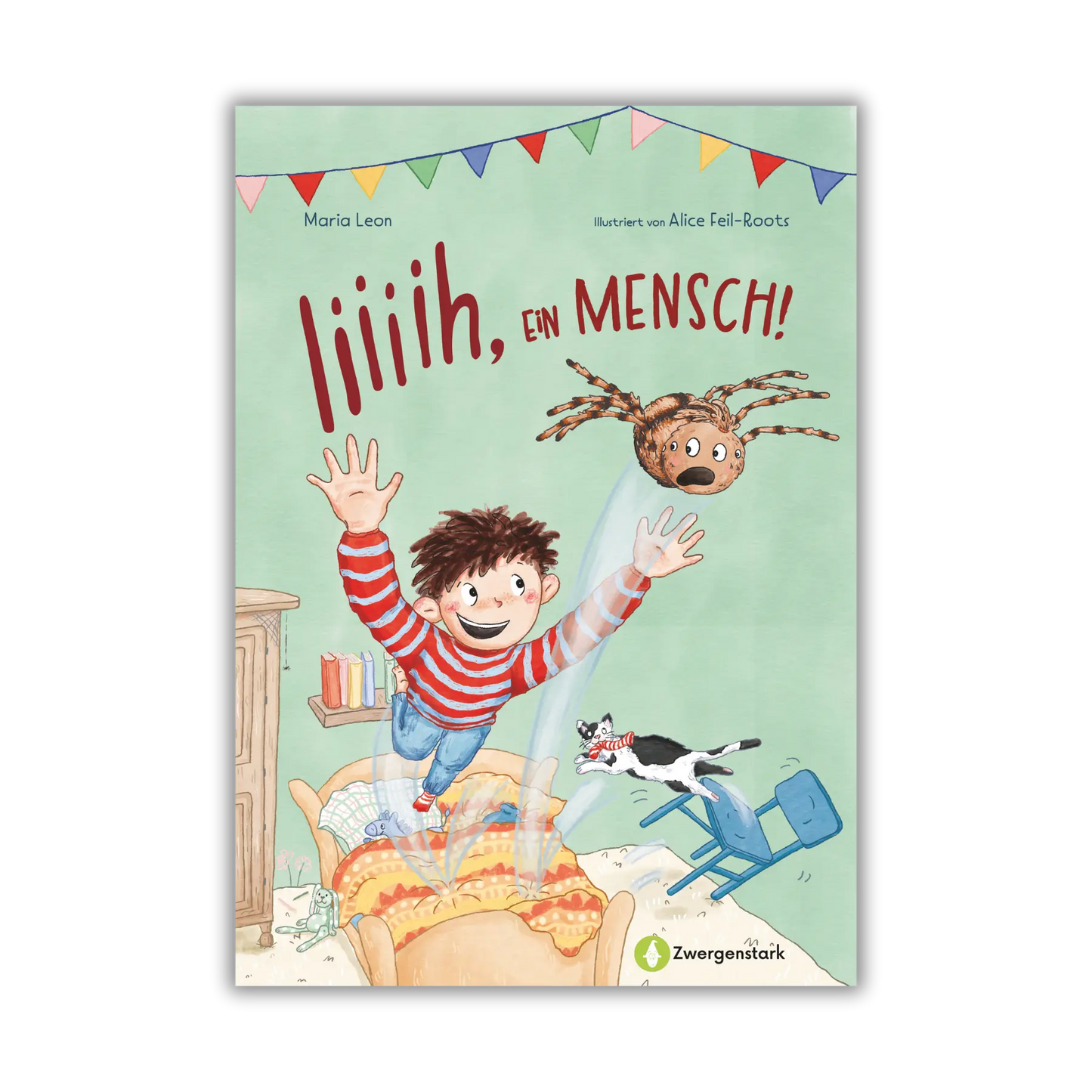 Cover vom Kinderbuch "Iiiiih, ein Mensch!", ein Bilderbuch ab 4 Jahre von Maria Leon, Alice Feil-Roots und Zwergenstark
