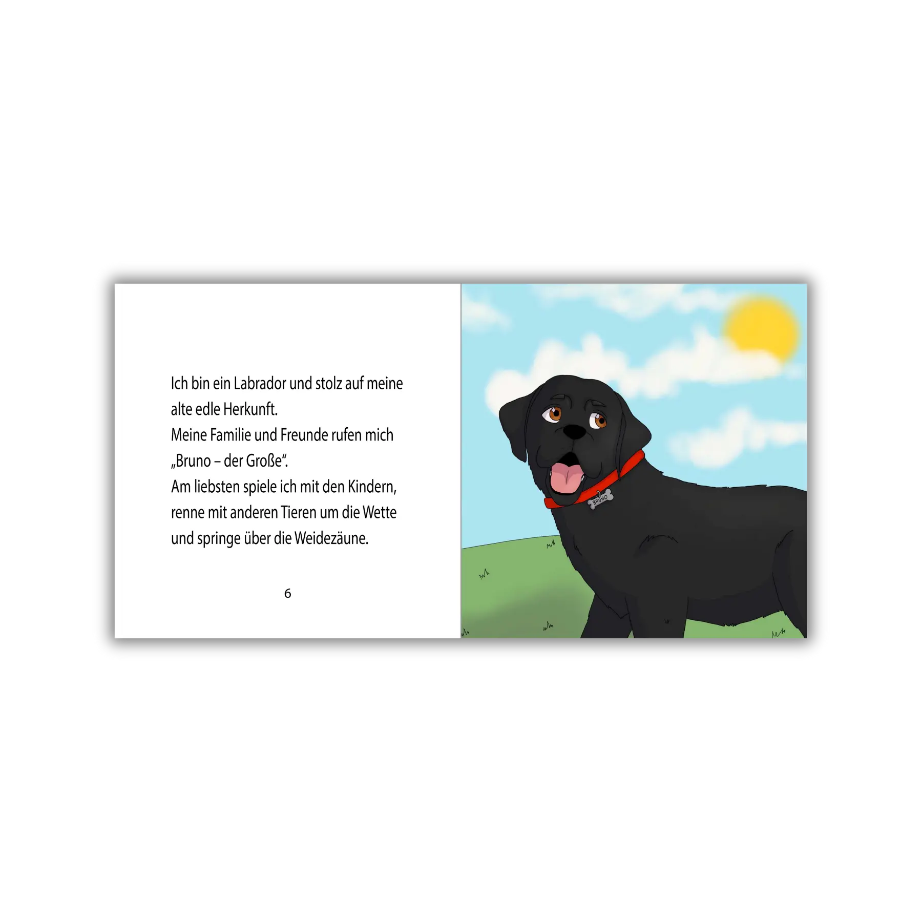 Seiten 6 und 7 vom Kinderbuch "Bruno und der Käsedieb", ein Bilderbuch ab 4 Jahren über Abenteuer, Freundschaft und Ehrlichkeit von Ingo Ebert und Zwergenstark