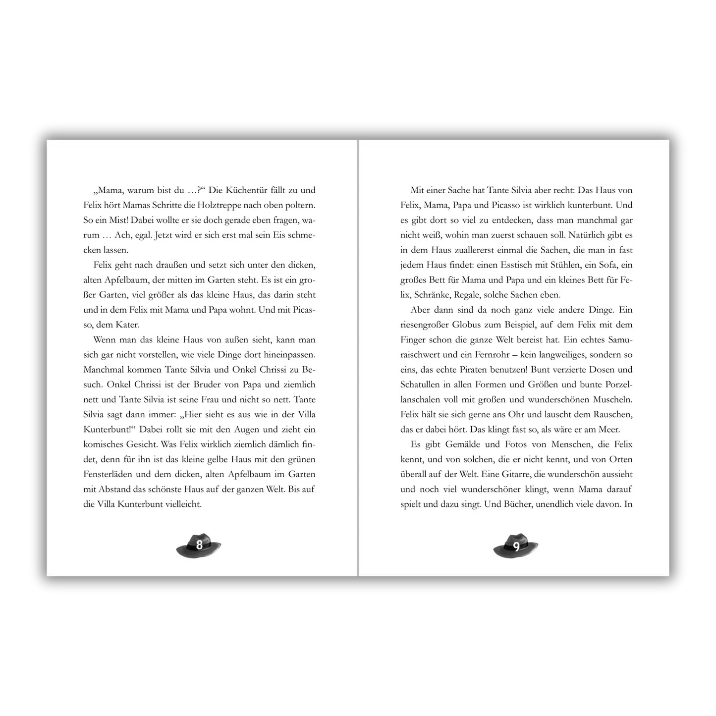 Seiten 8 und 9 vom Kinderbuch "Die Baumhaus-Agenten: Im Visier der Spinne", ein Kinderroman ab 8 Jahren von Anna Trenkwald über Freundschaft, Mut und Abenteuer