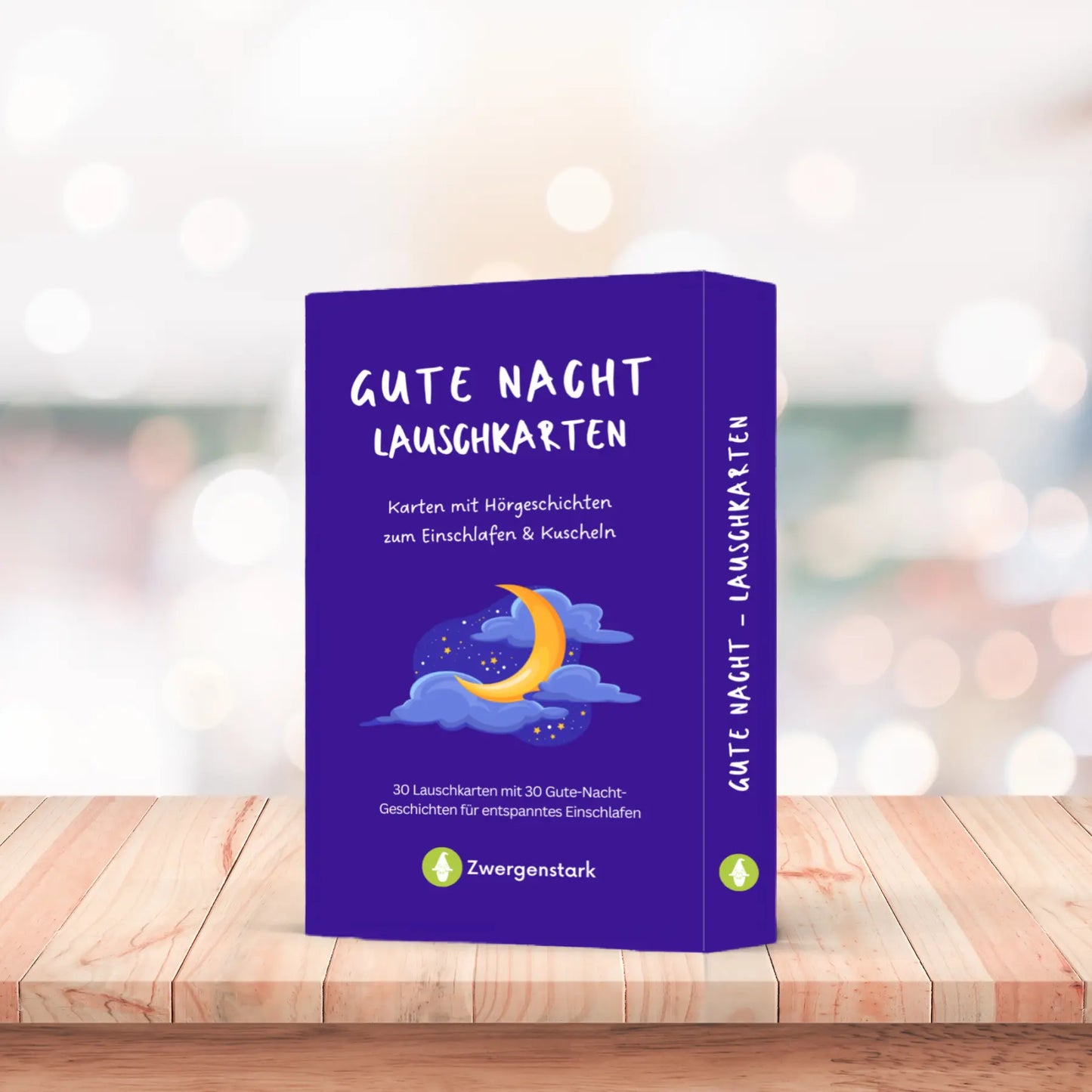 Bild von der Kartenschachtel "Gute Nacht Lauschkarten", 30 Karten mit Hörgeschichten zum Einschlafen und Kuscheln
