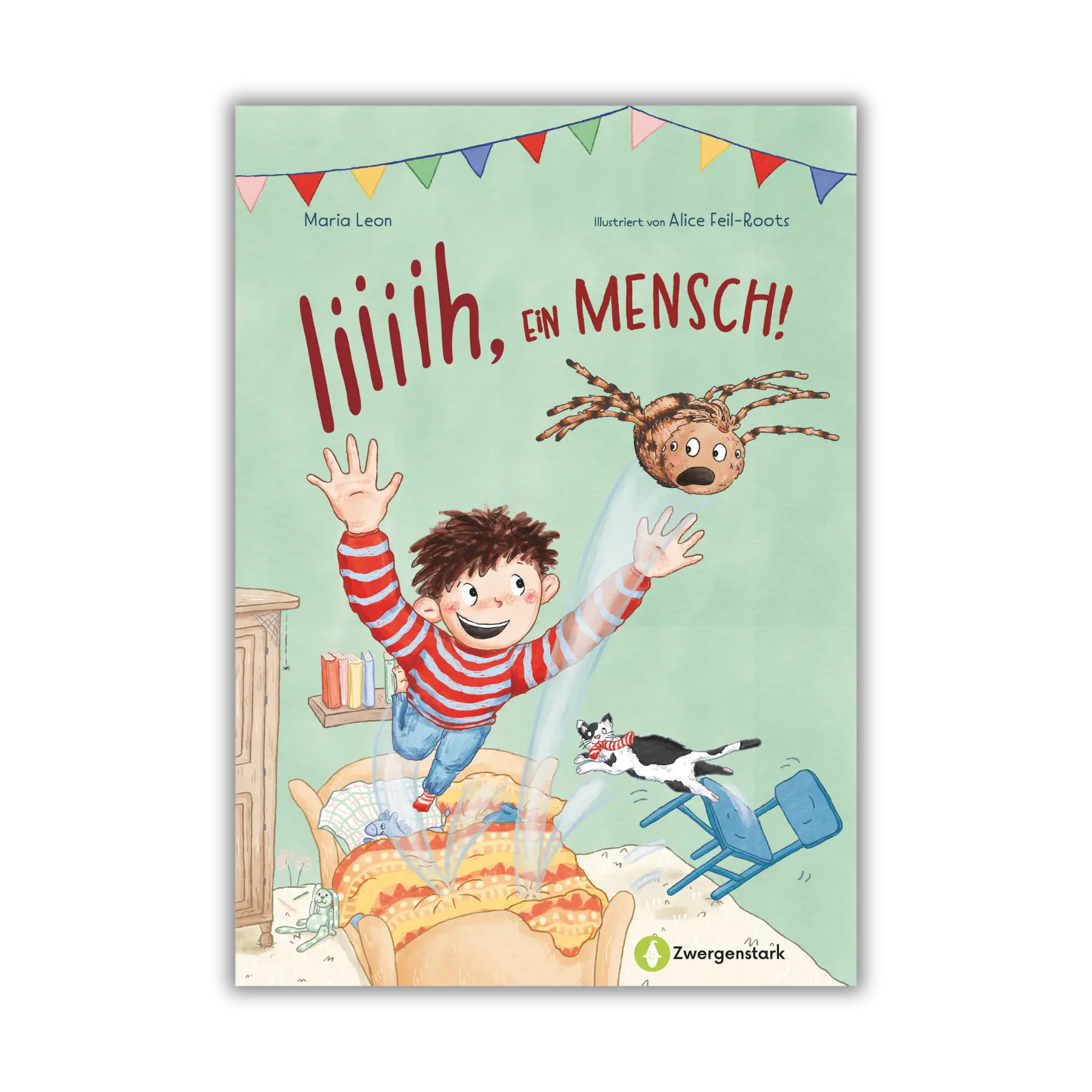 Cover vom Kinderbuch "Iiiiih, ein Mensch!", ein Bilderbuch ab 4 Jahre von Maria Leon, Alice Feil-Roots und Zwergenstark