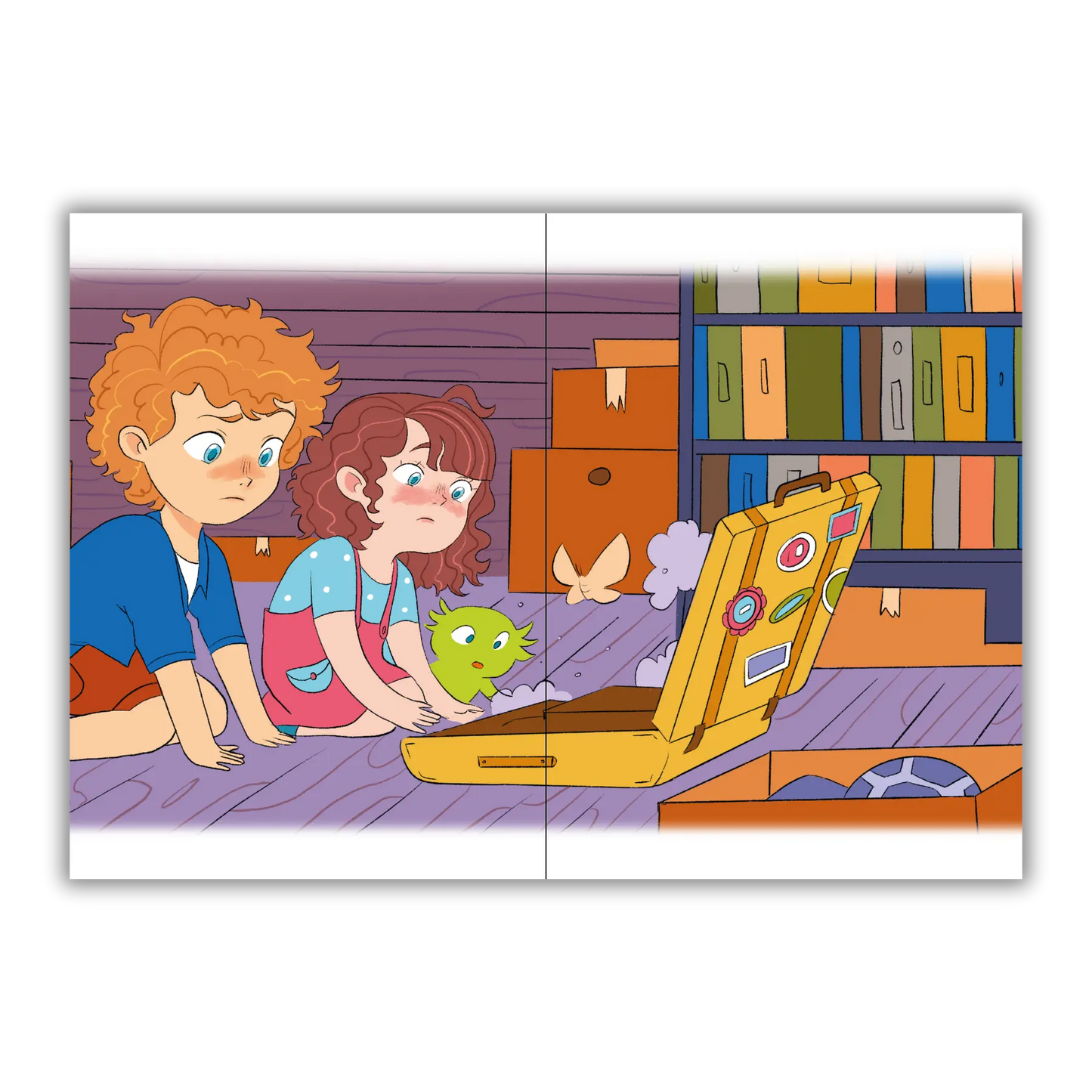 Seiten 18 und 19 vom Kinderbuch "Der magische Reisekoffer", ein Vorlesebuch ab 6 Jahren von Mella Lisitano über Reisen, Entdeckungen, Zusammenhalt und Mut